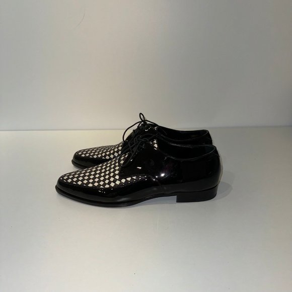 Saint Laurent Checkerboard Derby Shoes in Black - Picture 4 of 7